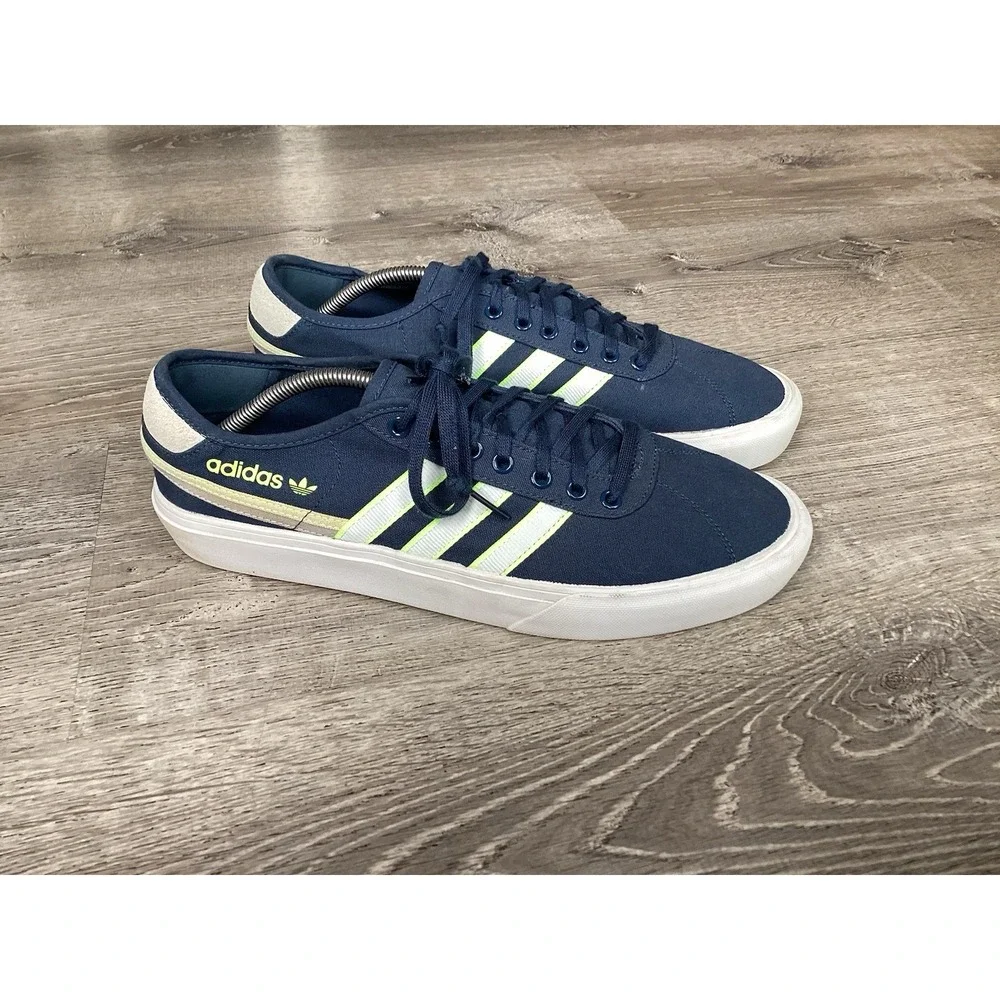 Adidas Delpala Navy/Neon-Green/White Mens Size 13 Shoes Sneakers FY7494